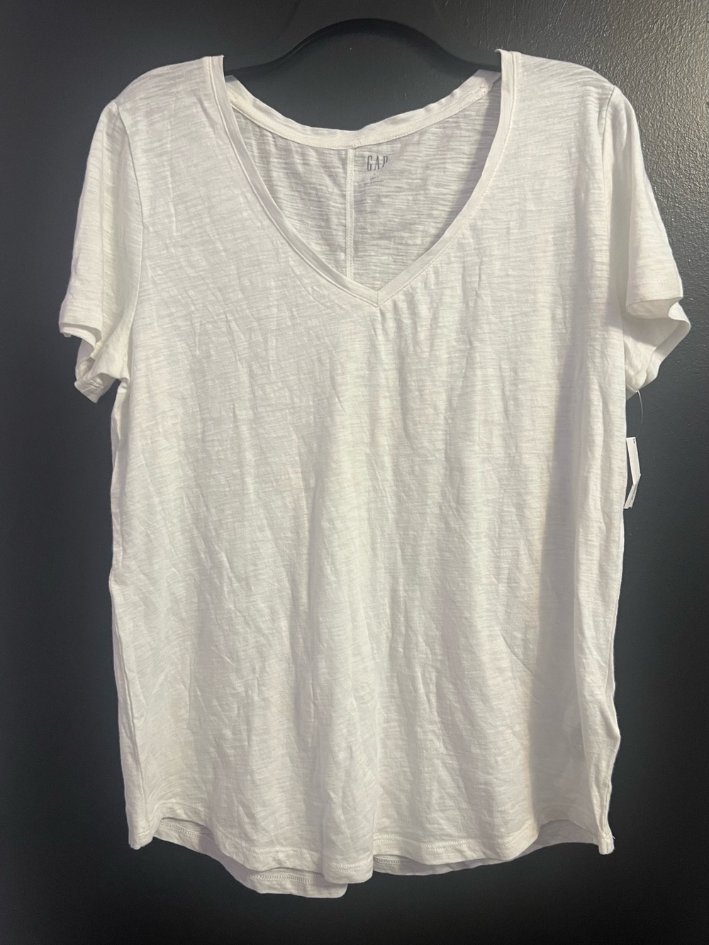 GAP White V-Neck Short Sleeve Cotton Tee